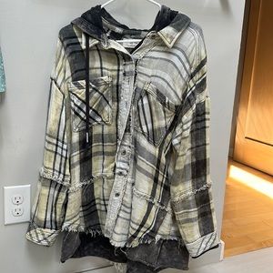 Free people hoodie flannel small